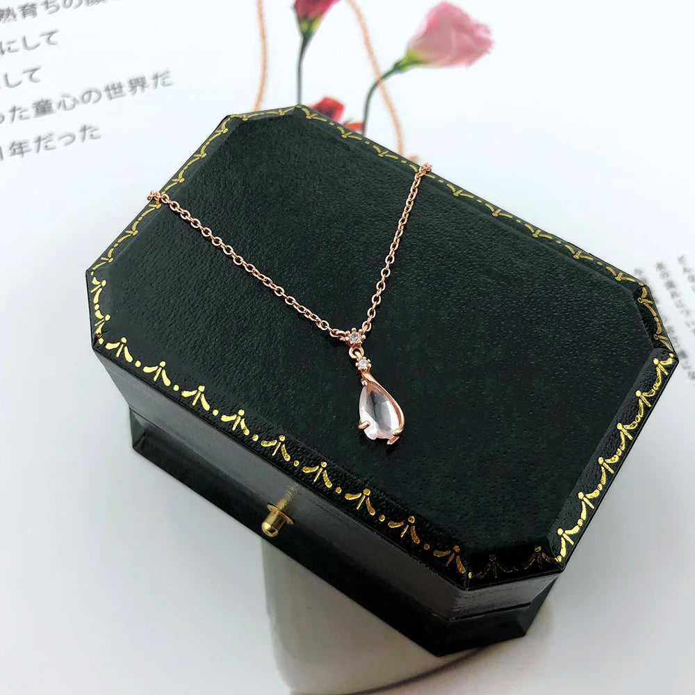 Natural Rose Quartz Sakura Necklace