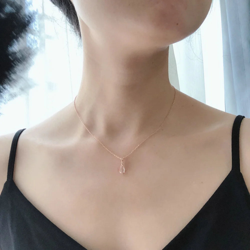 Natural Rose Quartz Sakura Necklace